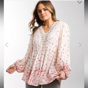 Angie Flowy Floral Crinkle Blouse.